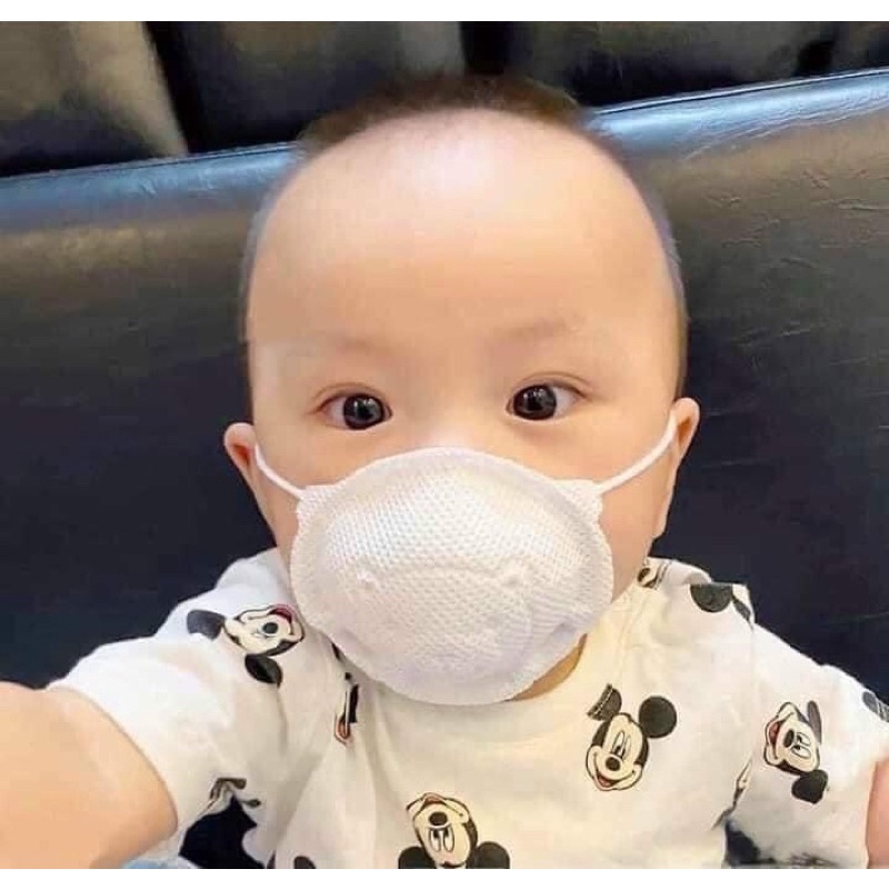 Khẩu trang gấu cho bé sơ sinh 0-3t- túi 3 cái