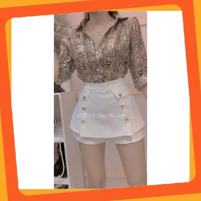 MTS SHOP Áo sơ mi kiểu da rắn sang chảnh (ẢNH THẬT TỰ CHỤP)