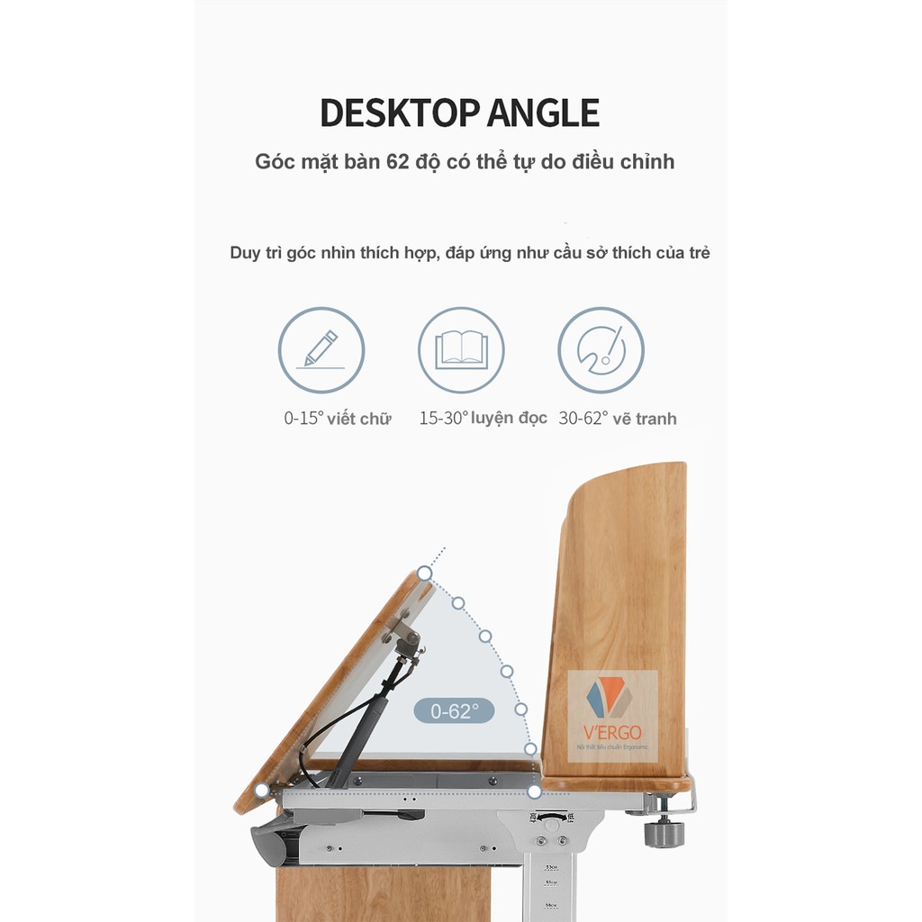 (Chính hãng cao cấp) Bàn học sinh thông minh chống gù, chống cận Sihoo H7C gỗ tự nhiên | BigBuy360 - bigbuy360.vn