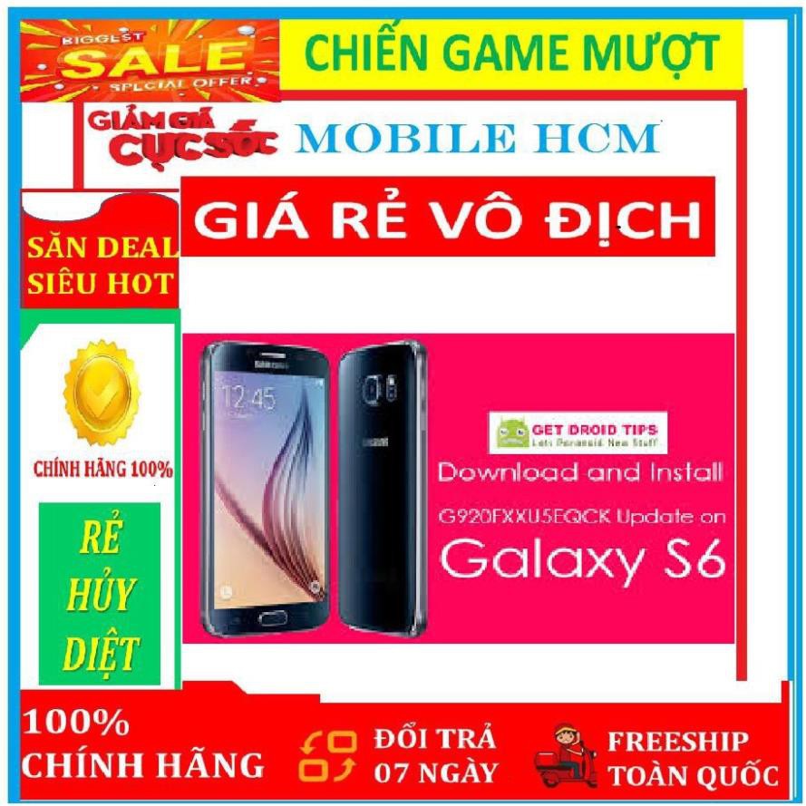 Điện thoại Samsung galaxy S6  ( màu vàng ) . RAM:3 GB Bộ nhớ trong:32 GB / Mới - Fullbox - Chơi Game mượt !!!