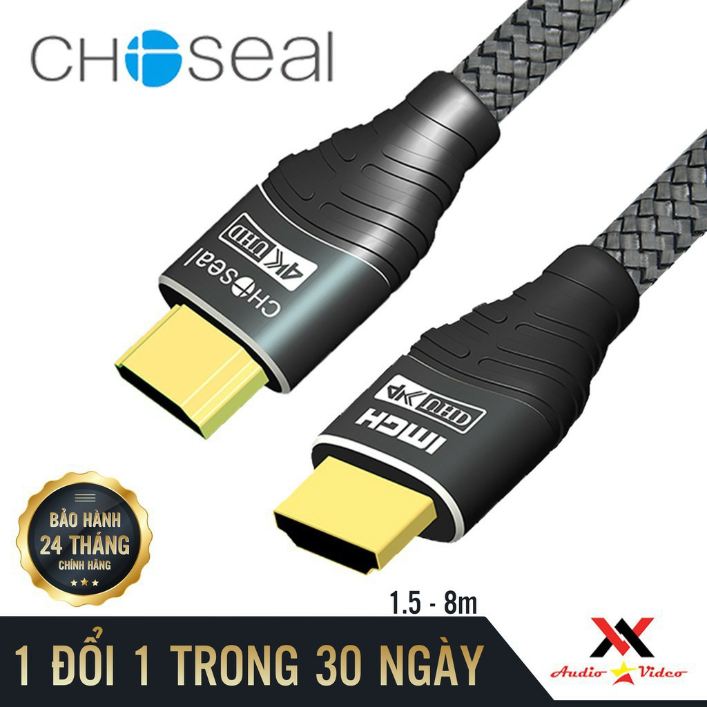 Dây Cáp loại tròn 5m HDMI Choseal 2.0/4K Cao Cấp tốc độ cao,dùng cho tivi,máy tính,mạ vàng,chuẩn full HD