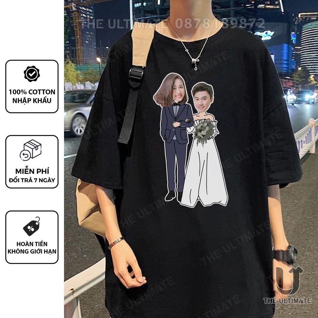 Áo phông  in hình theo yêu cầu cực đáng yêu, áo thun đen form rộng tay lỡ in hình tay lỡ The Ultimate