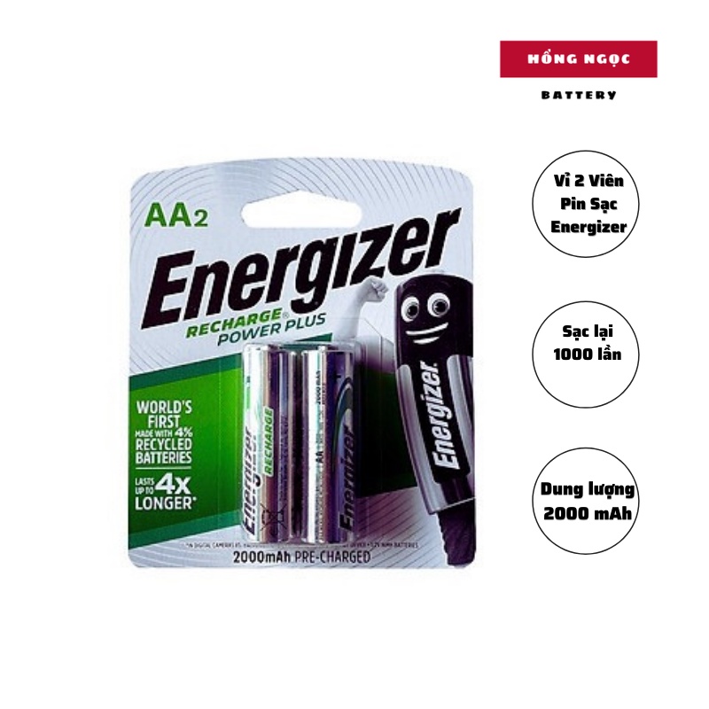 Vỉ 2 viên Pin Sạc AA / AAA Energizer - Hàng Chính Hãng