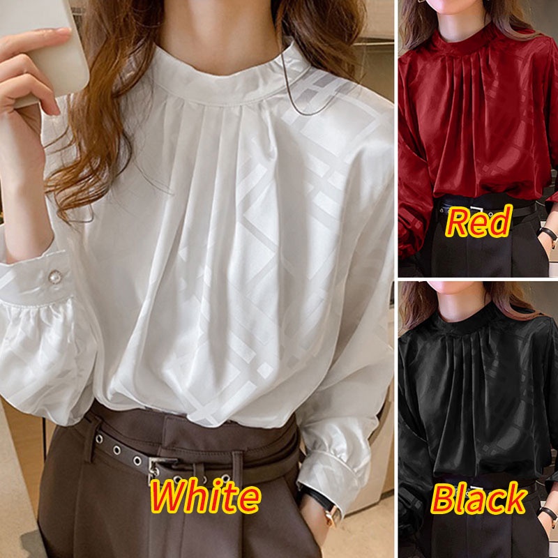 Áo sơ mi Zanzea tay dài cổ tròn cài nút phong cách Hàn Quốc thời trang cho nữ