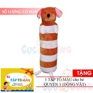 Gối ôm cho bé 50cm (nhiều hình) TẶNG 1 quyển tô màu (động vật)