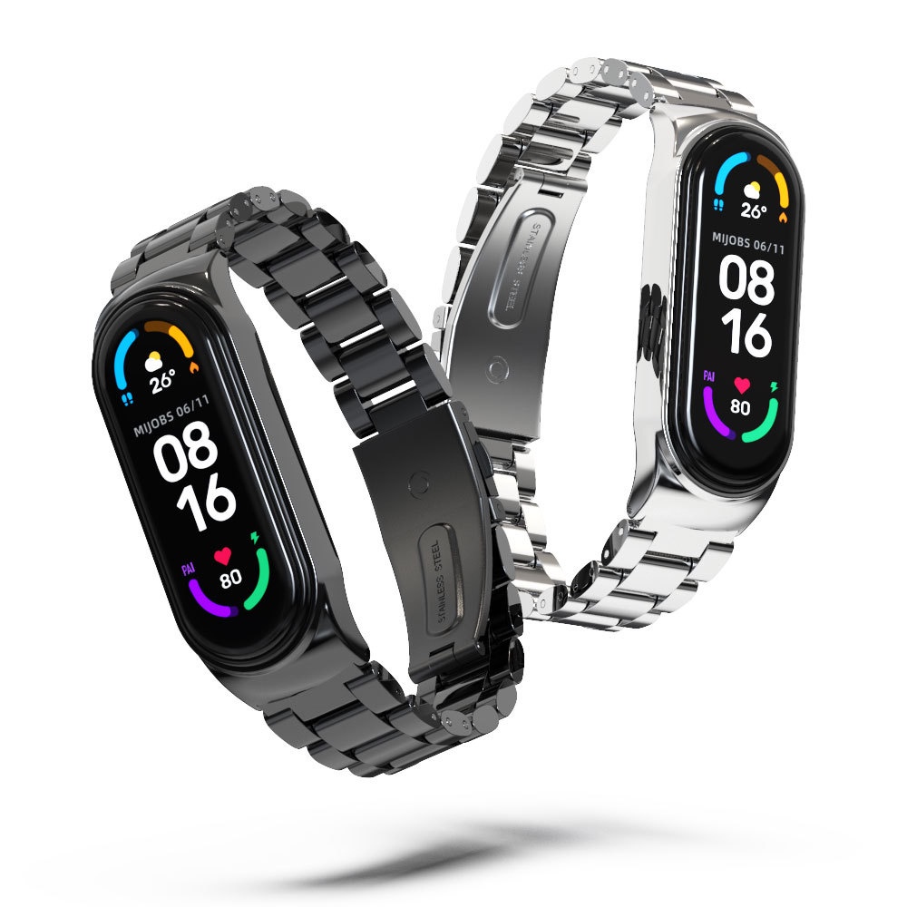XIAOMI Dây Đeo Thay Thế Chất Liệu Kim Loại Dạng Lưới Cho Mi Band 6 5 4 3 Mi Band 5 4