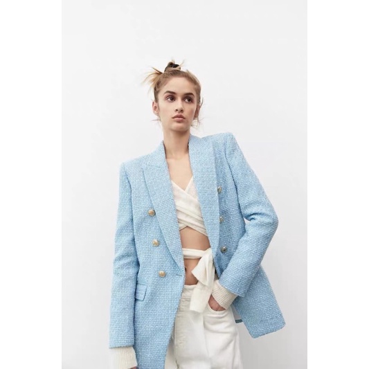 Áo khoác brazer xanh da trời Zarrrraa