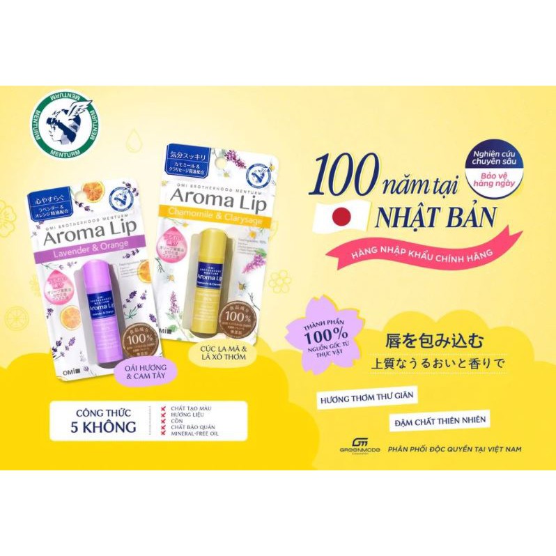 Son Dưỡng Môi Dưỡng Ẩm Chuyên Sâu Cho Môi Mềm Mại OMI Brotherhood Menturm Aroma Lip 4g