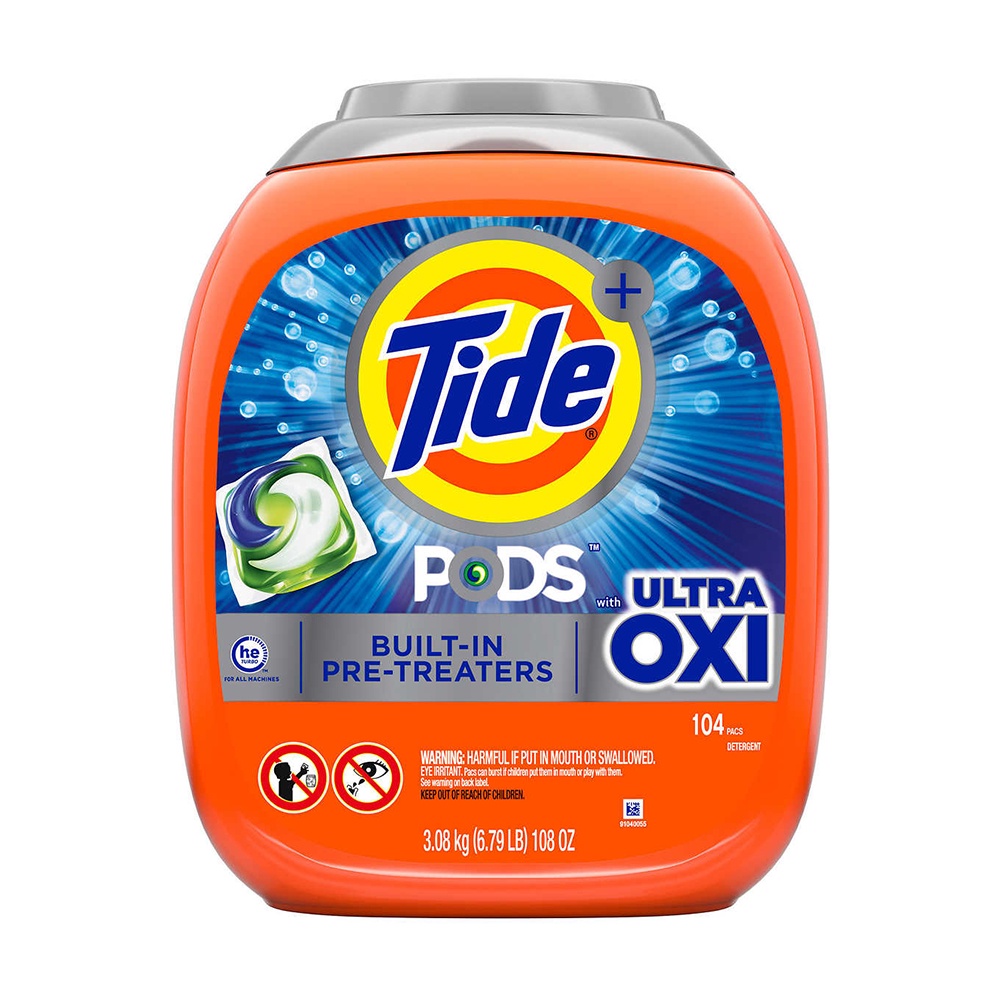 Viên giặt Tide Pods Ultra Oxi 104 viên (3.08kg) của Mỹ