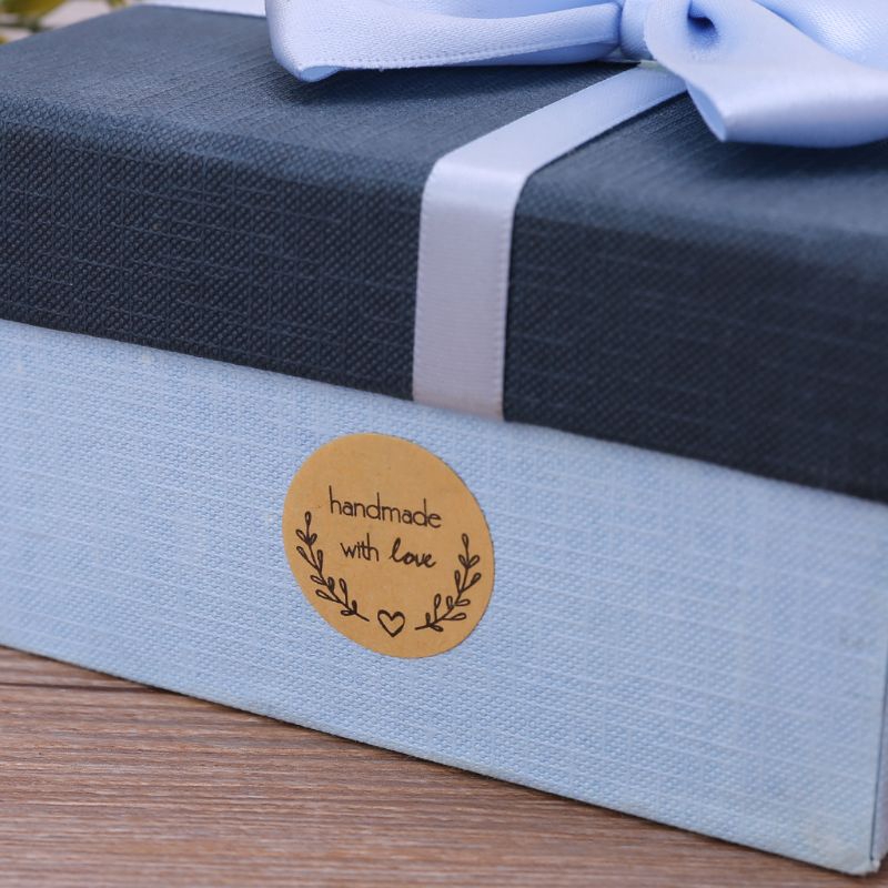 Set 500 Nhãn Dán Tự Nhiên Hình Tròn In Chữ Handmade