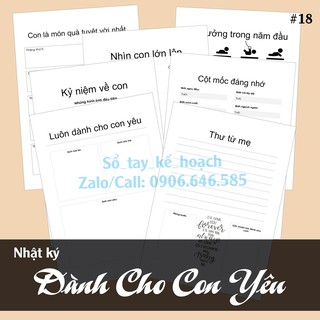 💖Sổ ghi chép kế hoạch 💖 Nhật ký viết cho con yêu_ Nhật ký về con yêu_ khổ B5 (17,6 x 25cm)_125 trang – In bằng giấy tr