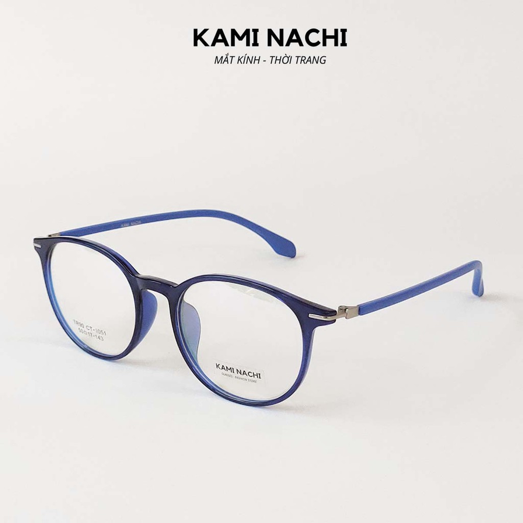 Gọng kính [CÓ THỂ LẮP TRÒNG CẬN] thời trang nam nữ KAMI NACHI dáng tròn phong cách đơn giản TR90.2019T | BigBuy360 - bigbuy360.vn