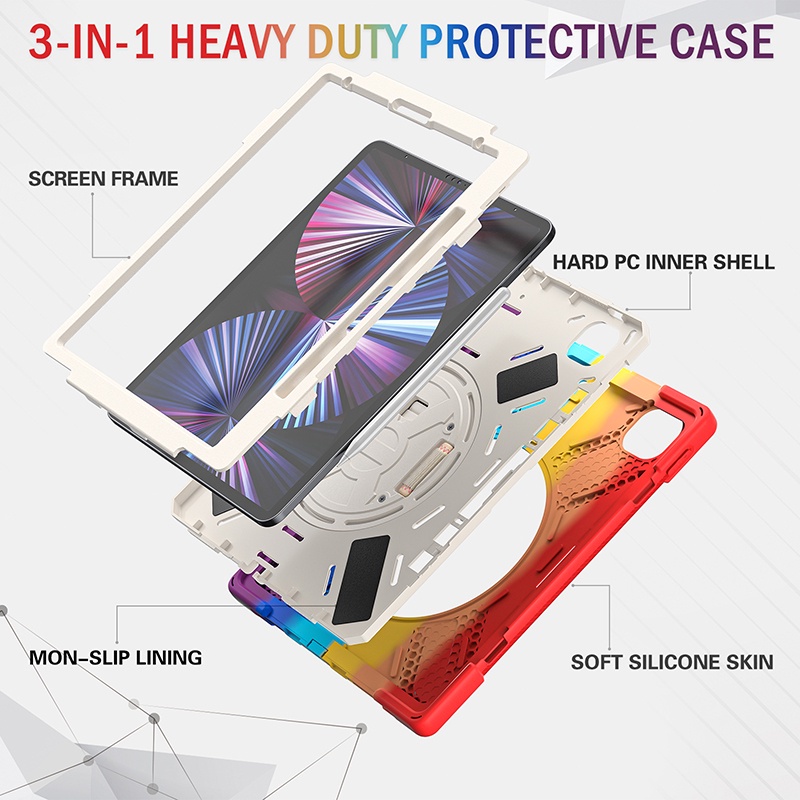 Ốp Máy Tính Bảng Có Ngăn Đựng Bút Cảm Ứng Cho Apple 2021 Ipad Pro 12.9 Inch  A2378 A2461 A2379 A2462