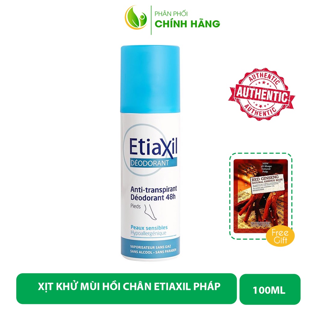 Xịt Khử Mùi Hôi Chân Etiaxil Deodorant Anti Transpirant 48h Pháp 100ml - Khử Mùi, Giảm Tiết Mồ Hôi Chân