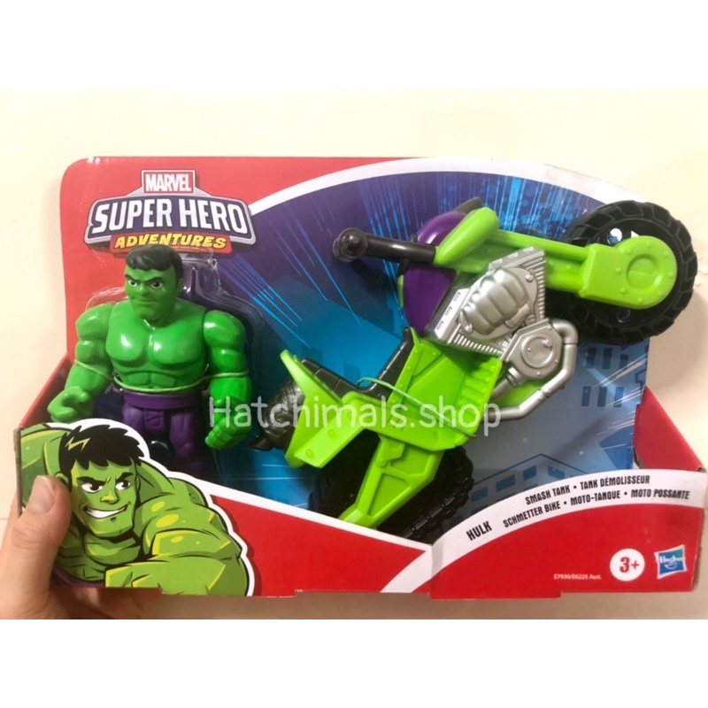 Nhân vật Hulk và xe mô tô xanh lá bản Super Hero Mavel