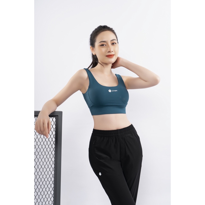 Áo Bra Pixie Màu Xanh Thể Thao Livan Sport Tặng Kèm Mút Ngực