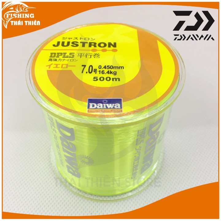 Dây câu, Cước Câu Cá Daiwa Justron Siêu Bền Dài 500m màu vàng