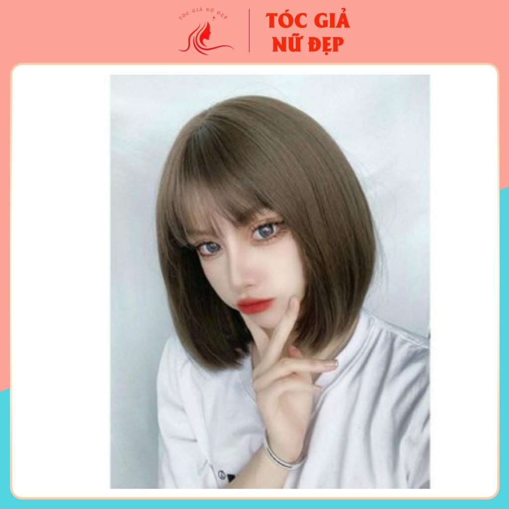 Tóc giả nữ đẹp 😀FREESHIP😀 Tóc giả nguyên đầu vic cúp đuôi khói, d3030