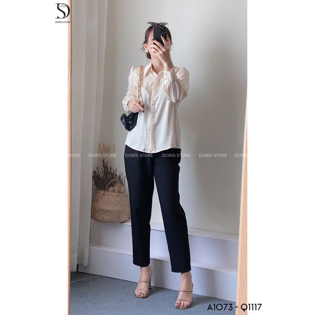 Áo sơ mi trắng Blouse thắt nơ Doris A1073