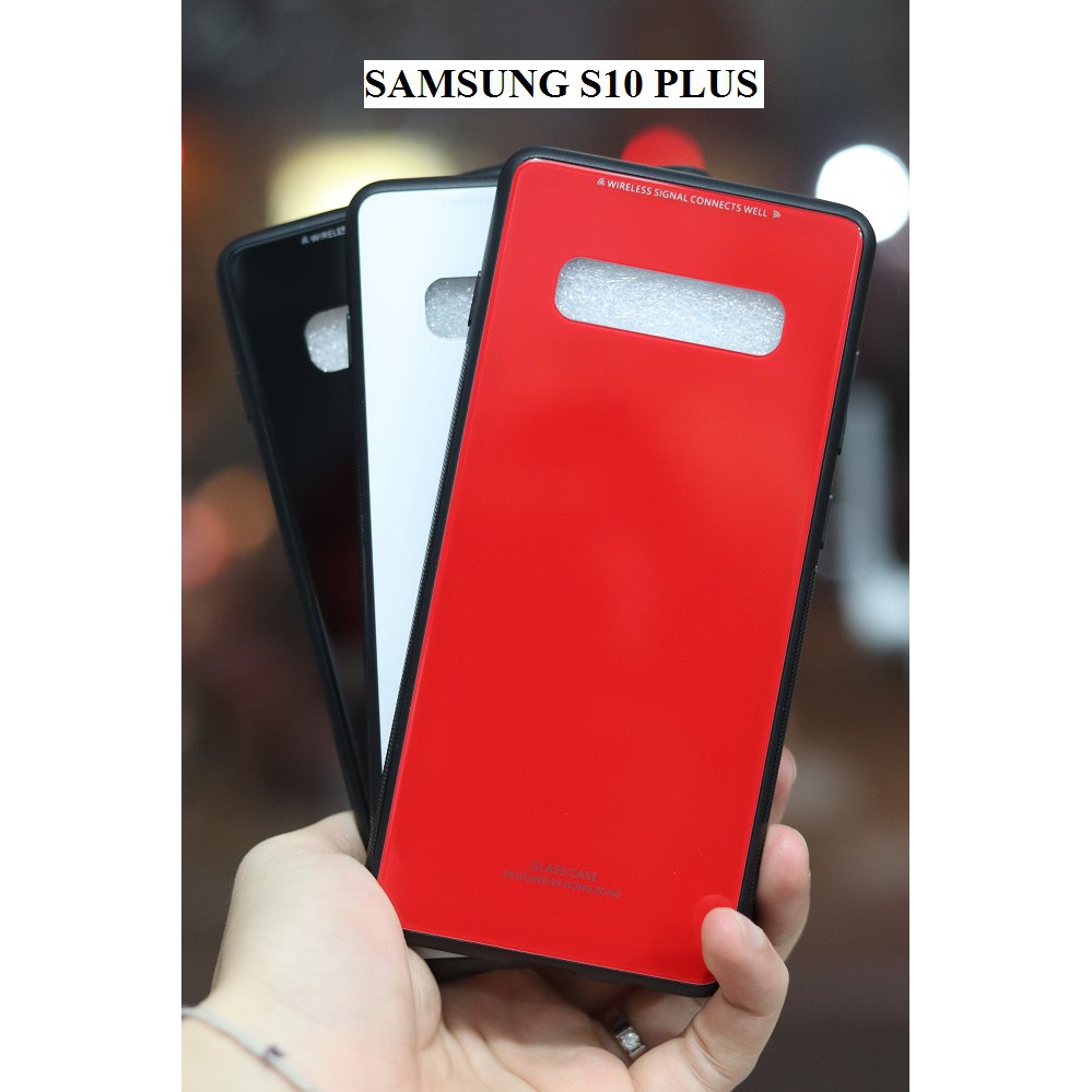 [Freeship toàn quốc từ 50k] Ốp Lưng Samsung Galaxy S10 , S10 Plus Ốp Kính Cường Lực Viền Dẻo Đen TPU Cao Cấp