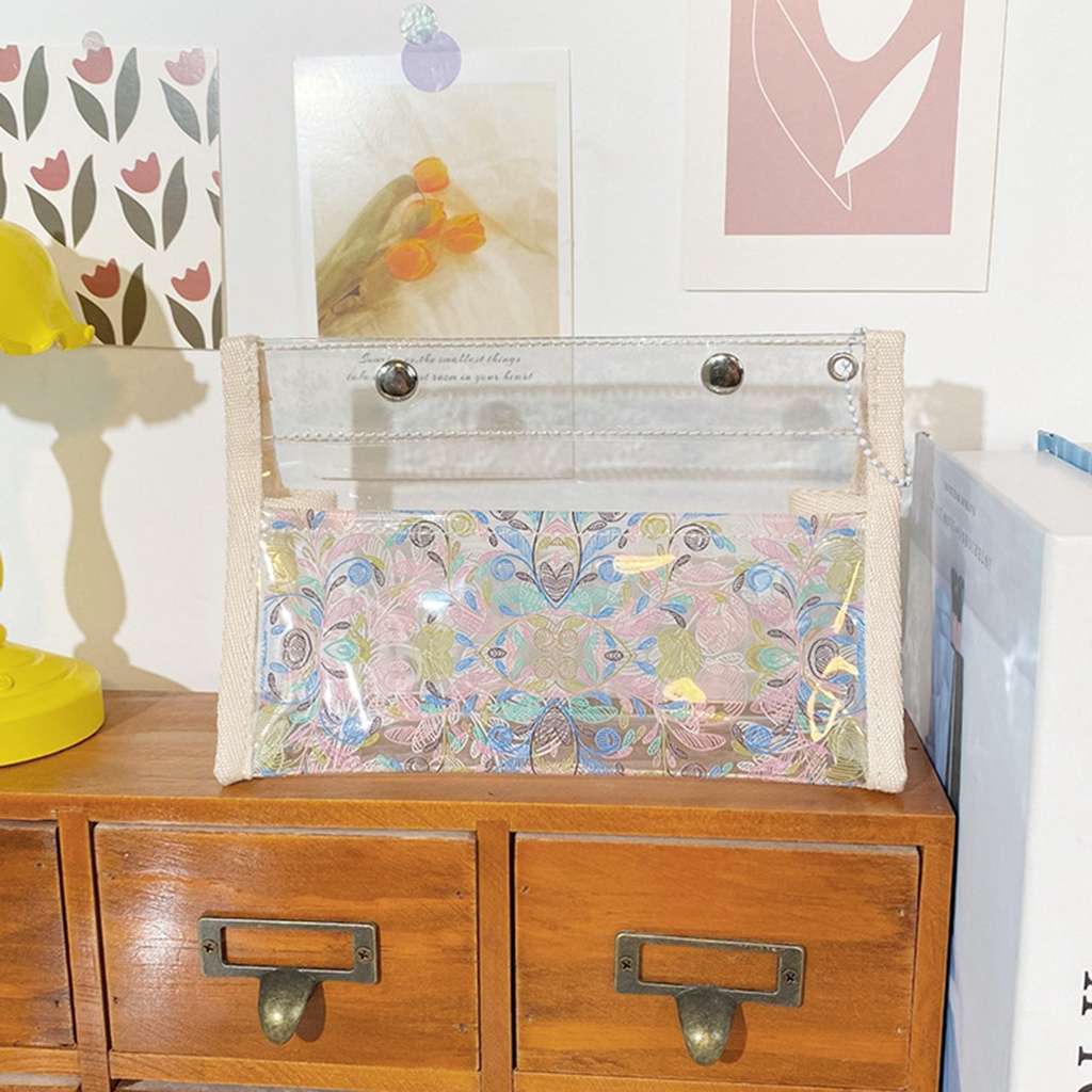 Túi Đựng Bút/Mỹ Phẩm Bằng PVC Trong Suốt In Hoạt Hình Kiểu Hàn Quốc Dễ Thương