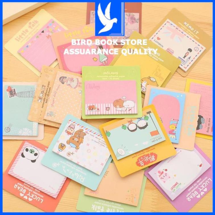 Giấy note sticky dễ thương 𝑭𝒓𝒆𝒆𝒔𝒉𝒊𝒑 7,5x5cm Bird Book