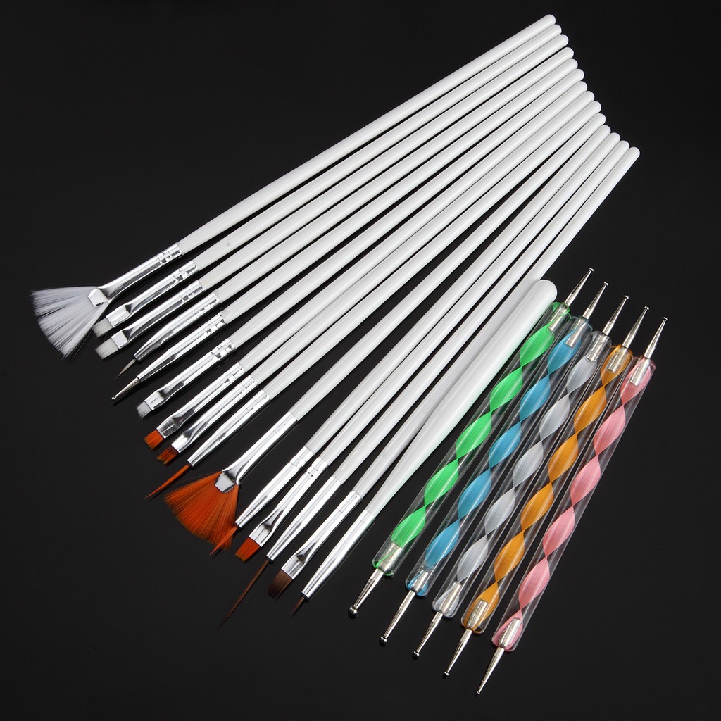 Set 17/ 20 cọ vẽ trang trí móng tay nghệ thuật MONJA chuyên dụng