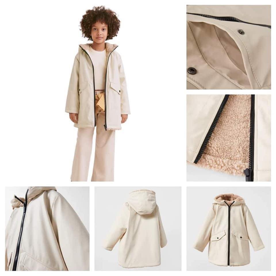 A701- Áo khoác raincoat mẫu new lót lông cừu bé trai & bé gái