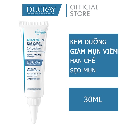 [Mã INCU50 giảm 50K đơn 250K] DUCRAY Kem dưỡng dành cho da nhờn, mụn KERACNYL PP ANTI-BLEMISH SOOTHIN CREAM 30ML