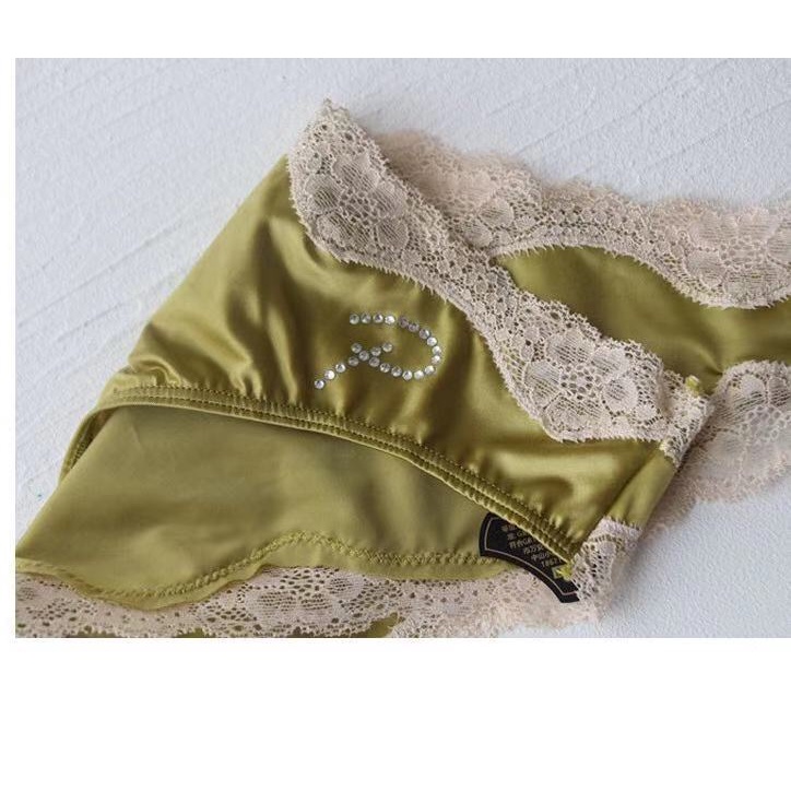 ĐỦ MÀU_ QUẦN LÓT NỮ SEXY LỤA SATIN VIỀN REN ĐÍNH HẠT KIM CƯƠNG