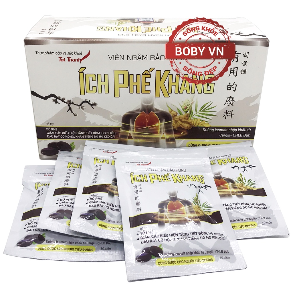 Ích Phế Khang viên ngậm bảo họng bổ phế dùng được cho người bị tiểu đường - Tất Thành