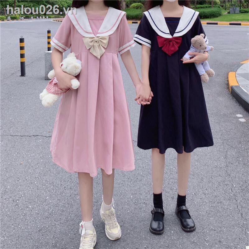 Đầm Thủy Thủ Dài Tay Phong Cách Nhật Bản Xinh Xắn Dành Cho Nữ