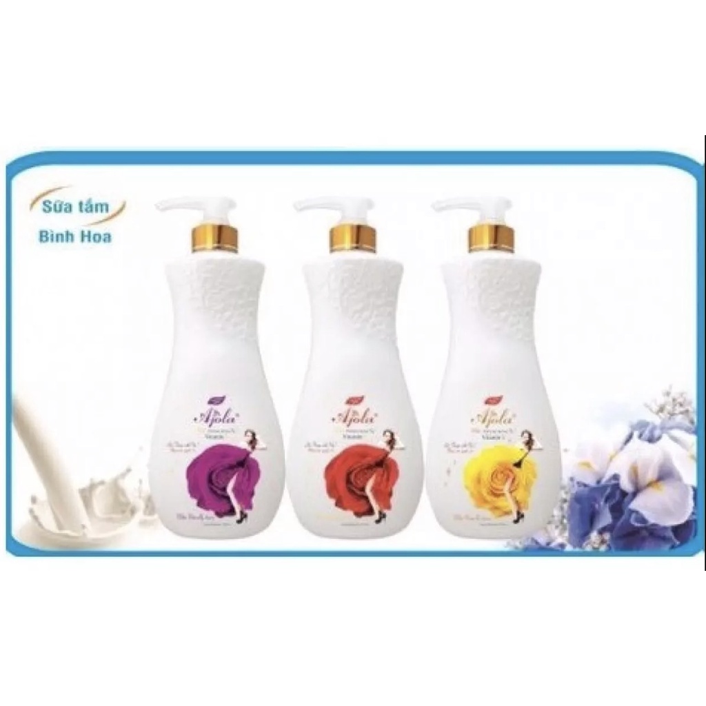 Sữa tắm trắng da Cao Cấp AJOLA Vitamin E xuất Pháp chai khổng lồ HSD đến tháng 09-2022