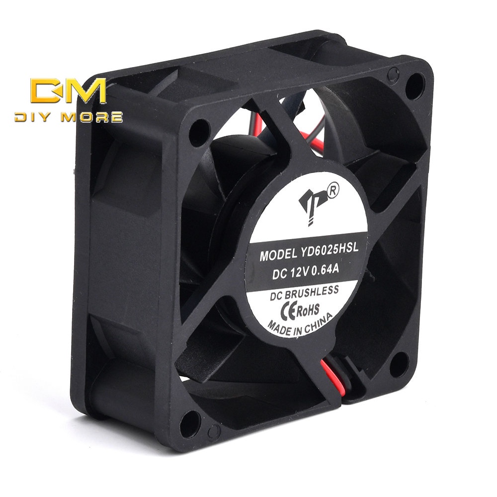 Quạt tản nhiệt DIYMORE hai dây 6025 DC12V 0.64A 2PIN không ồn