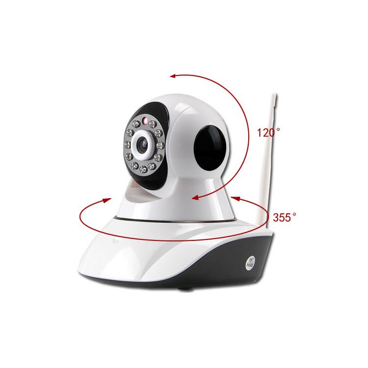 Camera IP FULL HD 1080 Xoay 360 Độ 10 Mắt Hồng Ngoại IR-cut và WPS (màu trắng) Hàng Model Mới