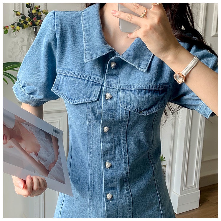 Váy jean xòe ngắn MORAN vintage Hàn Quốc VD060