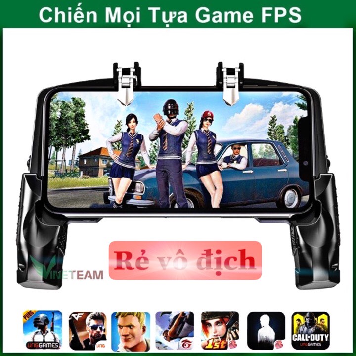 Tay cầm chơi game k21 - kèm nút bấm cho game PUBG, ROS, Free Fire , liên quân vv....