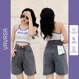 Quần short jean nữ ngố ống rộng quần đùi nữ ngố lưng cao trẻ trung năng động VAVASA QD13