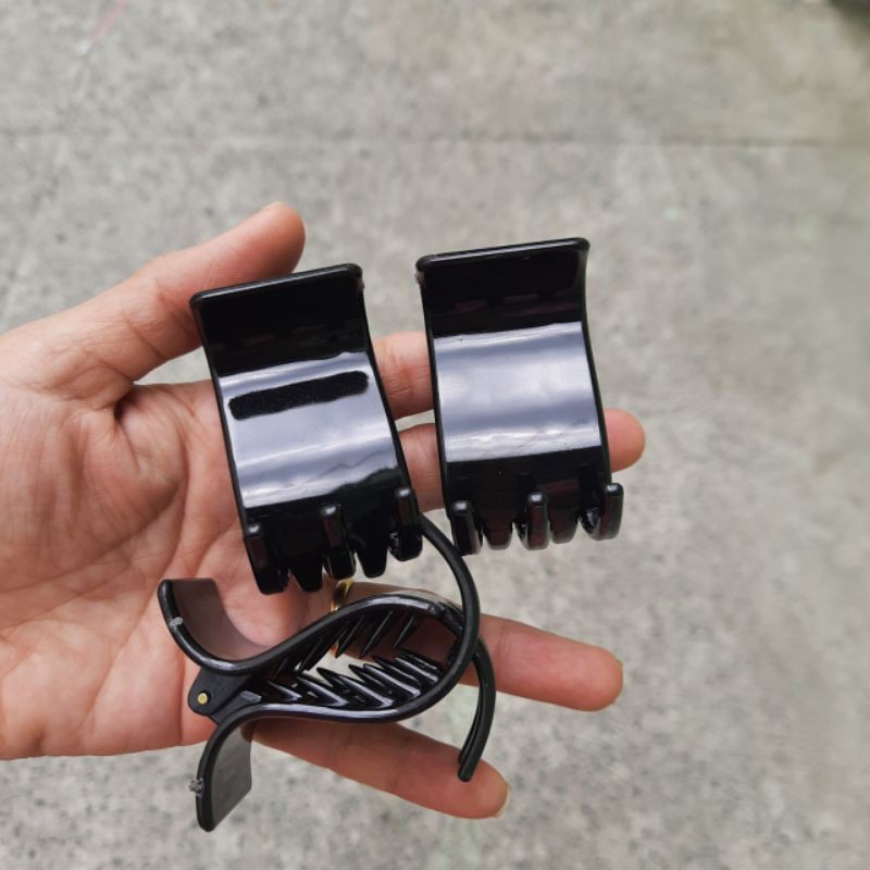 Lố 12 kẹp tóc 5 răng loại bóng màu đen