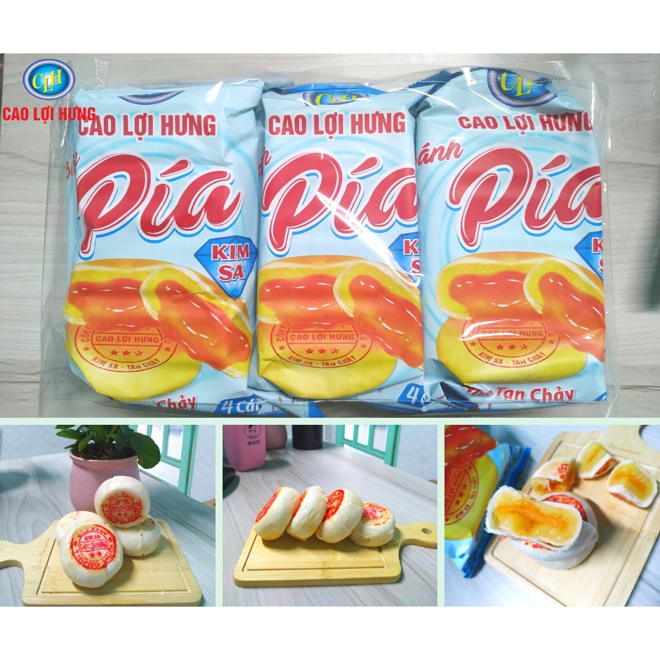 Freeship_-Bánh Pía nhân kim sa tan chảy_Bịch 3 gói_1 gói 4 cái_bịch 12 cái_Bánh Pía Kim sa Cao Lợi Hưng