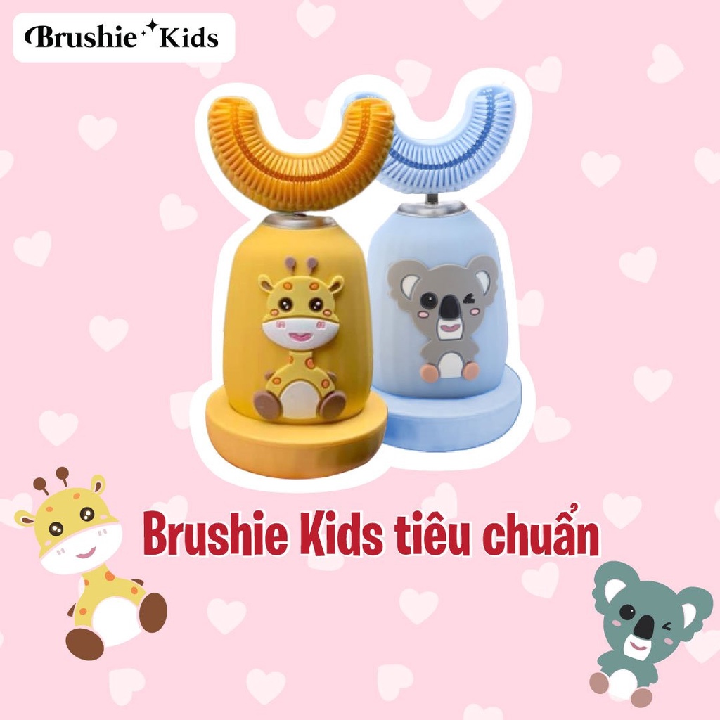 (Bản tiêu chuẩn)Bàn chải điện cao cấp BRUSHIE KIDS cho bé 2 tuổi trở lên, chăm sóc nướu, cho răng nhạy cảm