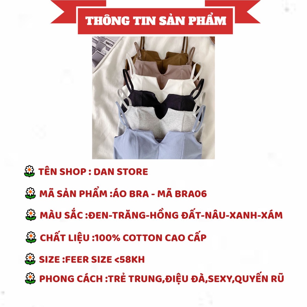 Áo Lót Nữ - Áo Ngực Nữ vuông thiết kế có chun lưng mặc thoải mái thoáng mát DAN STORE MÃ BRA06