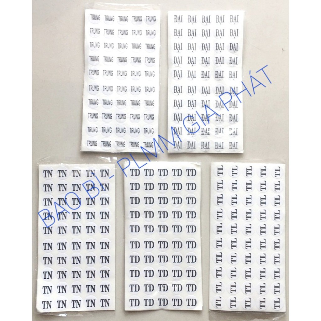 SIZE DECAL  DÁN THẺ BÀI QUẦN ÁO
