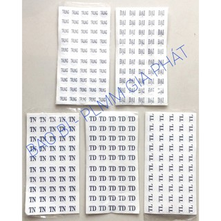 SIZE DECAL [SÔ-CHỮ-NHÃN] DÁN THẺ BÀI QUẦN ÁO [1 XẤP 500 TEM]