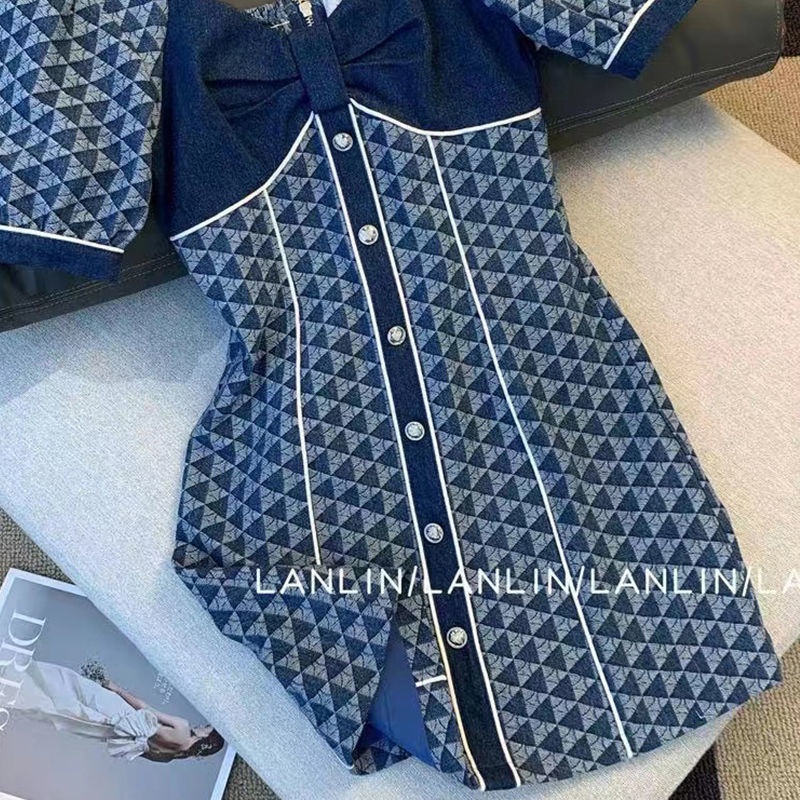 Đầm Denim Xanh Dương Phong Cách Hàn Quốc Đơn Giản Mùa Hè Kiểu Mới