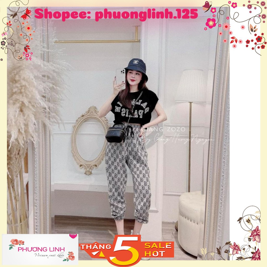 SET BỘ ÁO PARIS QUẦN BOM 2 HỌA TIẾT CHO NỮ | BigBuy360 - bigbuy360.vn