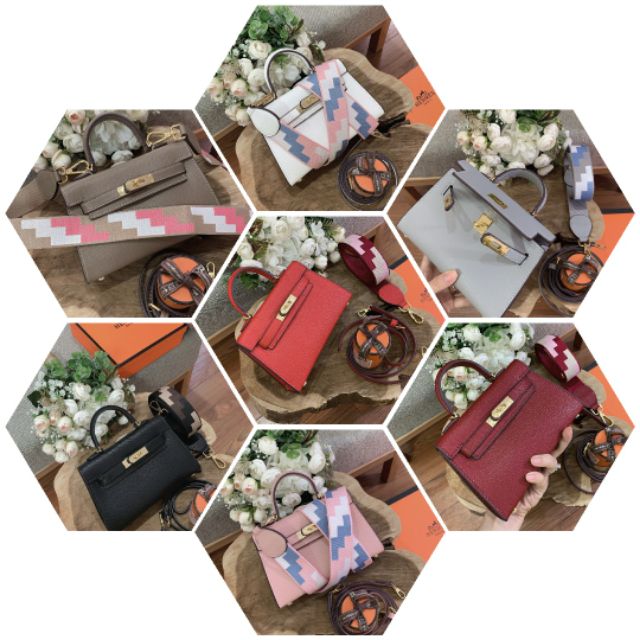 Túi đeo chéo Kelly bản 2 quai sz 19