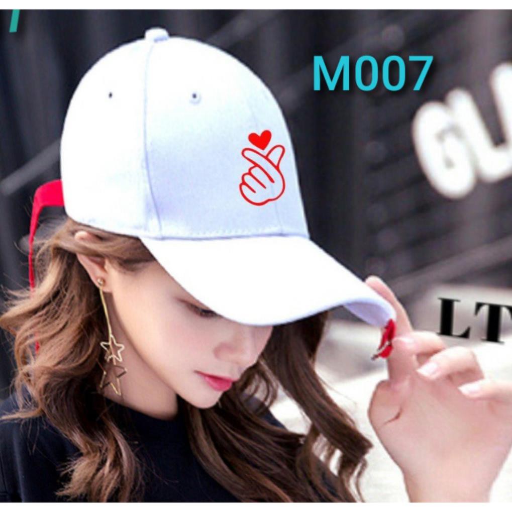Mũ in mẫu thả tim có nhiều màu - M007