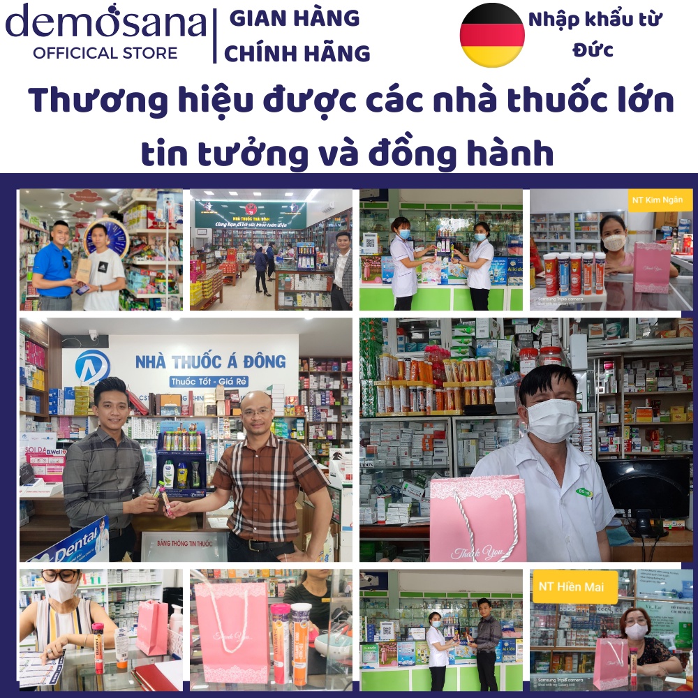 Viên C Sủi Đức Vitamin C, Multivitamin, Magie, Sắt+C DEMOSANA  giảm căng thẳng mệt mỏi, tăng cường sức đề kháng