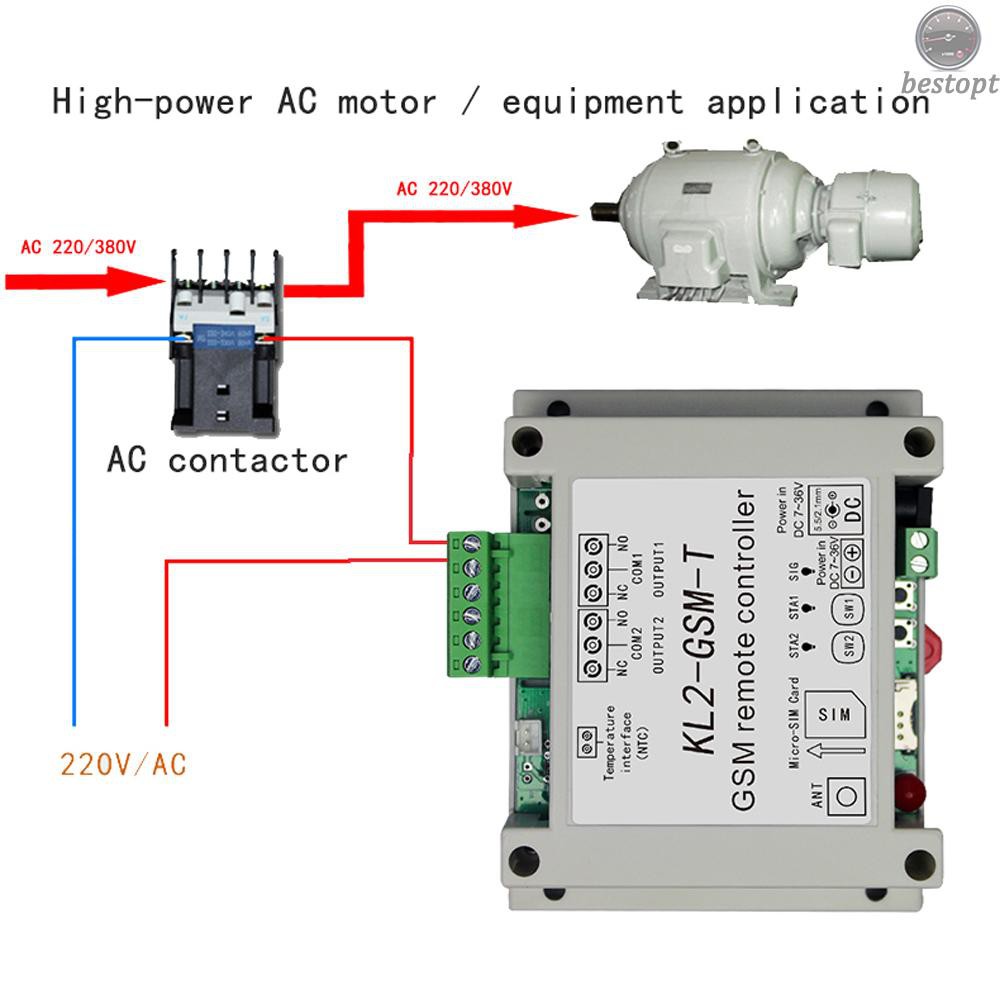 B&O KL2-GSM-T GSM Remote Controller Relay Intelligent Switch Access Controller with 2 Relay Output One NTC Temperature Sensor